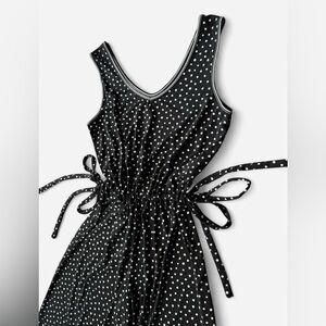 Max Studio Black and White Polka Dot Jumpsuit